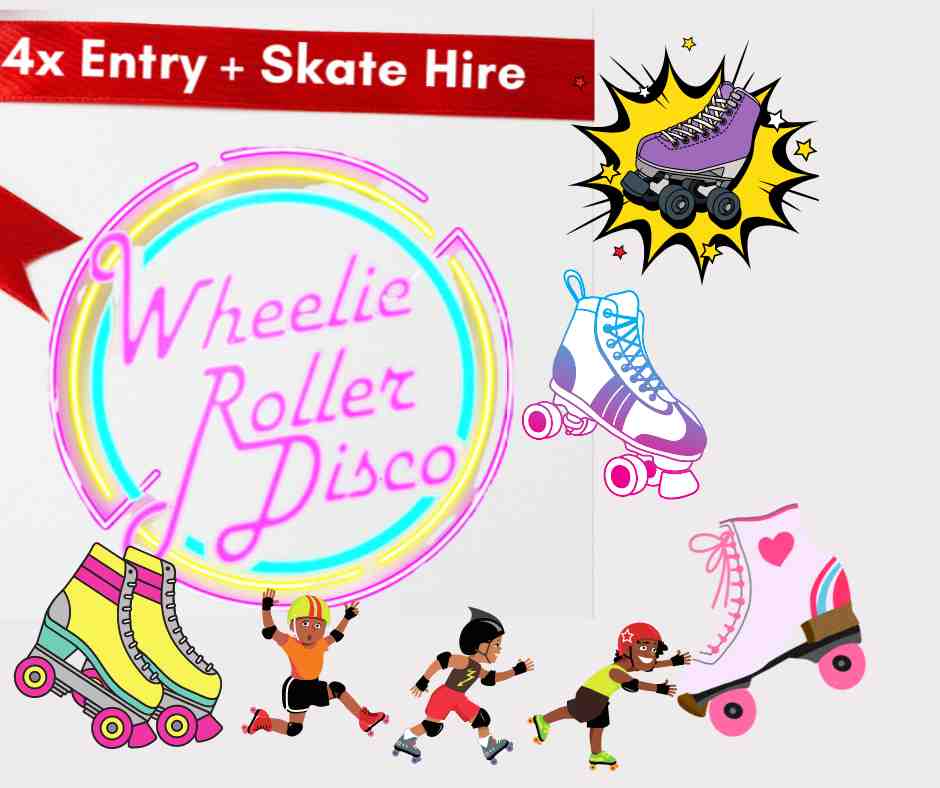 Lot 84: Roller Disco skate pass for 4 inc skate hire