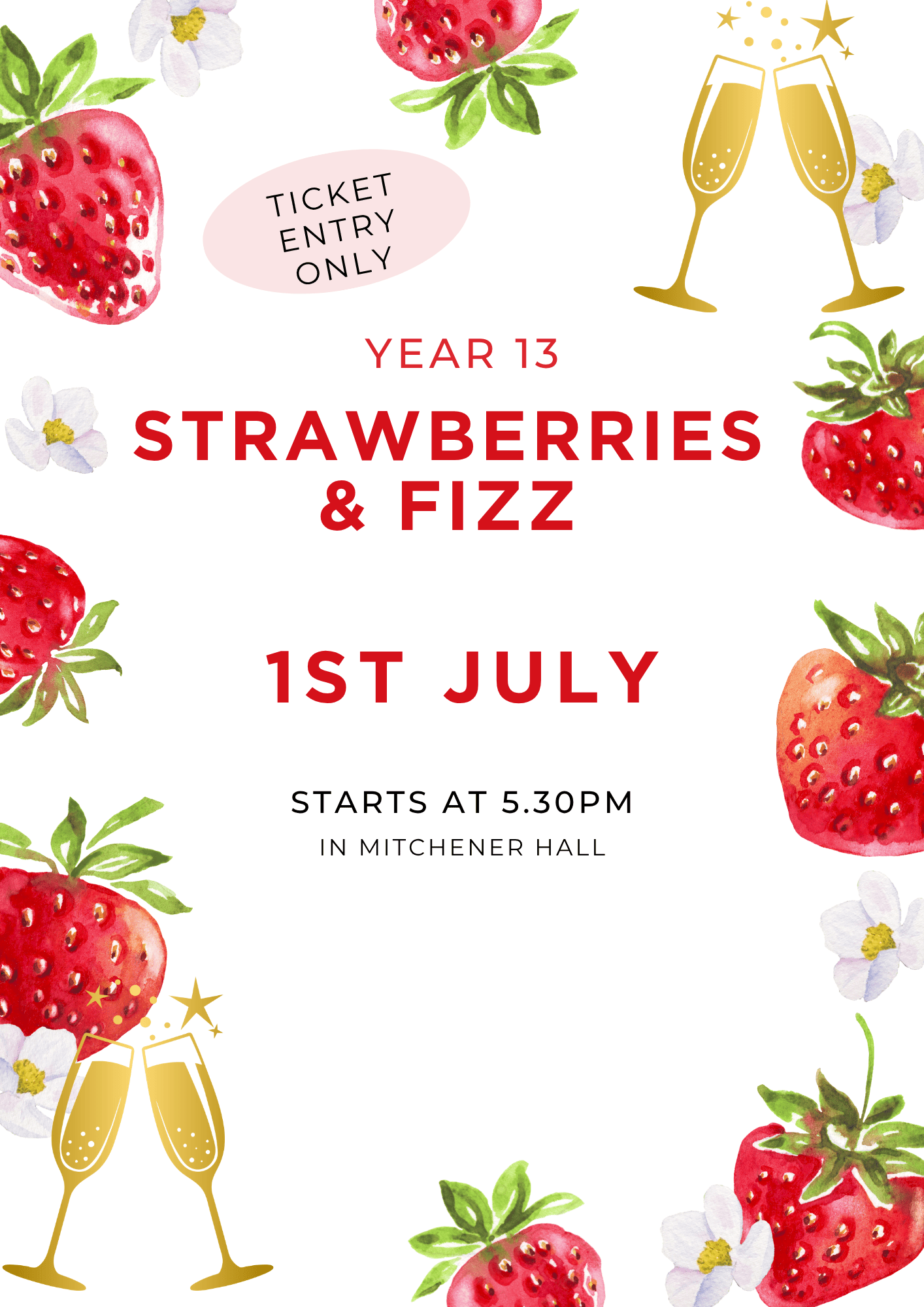 Paid Entrance Ticket - Strawberries & Fizz