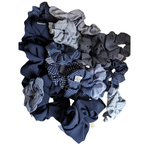 Navy scrunchies Various designs (one size)